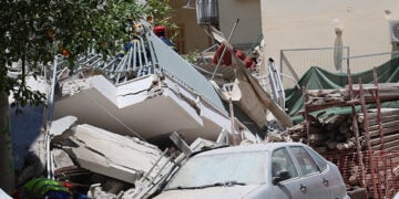 Κατάρρευση κτηρίου στα Πετράλωνα επί της οδού Αλκμήνης. Τρίτη 30 Ιουνίου 2026   (φωτ.: EUROKINISSI / Γιάννης Παναγόπουλος)