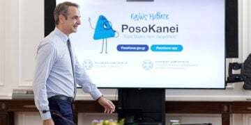 Σύσκεψη στο Μέγαρο Μαξίμου για την παρουσίαση της εφαρμογής PosoKanei, Τετάρτη 17 Ιουνίου 2026 (φωτ.: Γραφείο Τύπου Πρωθυπουργού / Δημήτρης Παπαμήτσος)