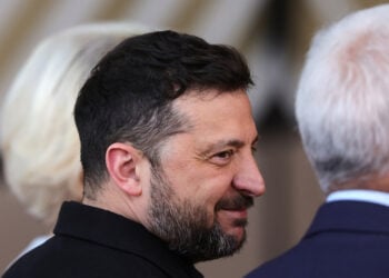 Ο Β. Χελένσκι στις Βρυξέλλες, 18/6/2026 (φωτ.: EPA / Olivier Matthys)