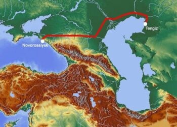 (Πηγή: en.wikipedia.org/
wiki/Caspian_Pipeline_Consortium#/media/File:Caspian-BlackSea-Tengiz-Nov.gif)