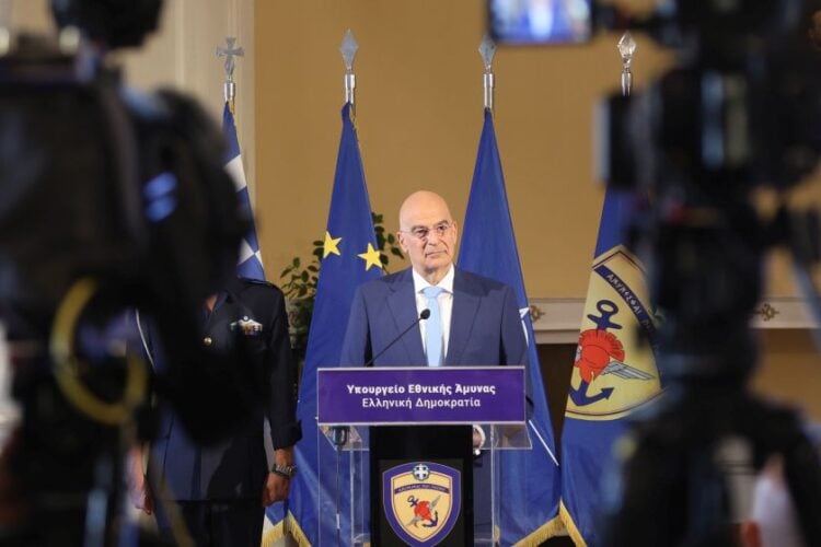 Ο υπουργός Εθνικής Άμυνας Νίκος Δένδιας μιλά για τις αποφάσεις μετά τη σημερινή συνεδρίαση του ΚΥΣΕΑ (φωτ.: Γιάννης Παναγόπουλος/EUROKINISSI)