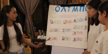 Στιγμιότυπο από την παρουσίαση εργασίας για την Αρχαία Ελλάδα (φωτ.: Facebook / Union of Greek Communities of Armenia)