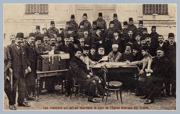 Εικόνα από το εξώφυλλο της μονογραφίας «Τhe Secret "Constantinople Organisation" 1908- 1912», της Κατερίνας Μπούρα (πηγή: Εκδ. Κέντρο Μικρασιατικών Σπουδών)