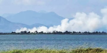 Καπνός από τη φωτιά στη Στρογγυλή Άρτας, Πέμπτη 2 Ιουλίου 2026 (φωτ.: Facebook / Fire & Weather Hellas)