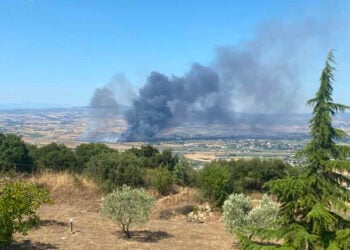 Καπνός από τη φωτιά στο Περιβολάκι Λαγκαδά, Σάββατο 11 Ιουλίου 2026 (φωτ.: Facebook / Πυρκαγιά Ενημέρωση / Lia Vavoura)