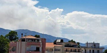 Καπνός από τη φωτιά στο Καλαπόδι Φθιώτιδας, Τετάρτη 1η Ιουλίου 2026 (πηγή: Facebook / Πυρκαγιά Ενημέρωση)
