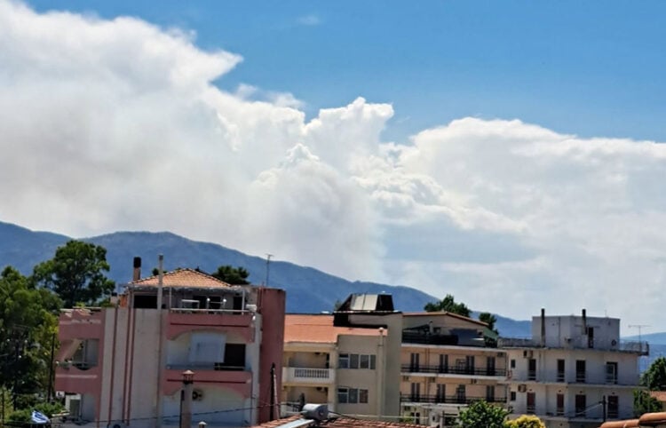 Καπνός από τη φωτιά στο Καλαπόδι Φθιώτιδας, Τετάρτη 1η Ιουλίου 2026 (πηγή: Facebook / Πυρκαγιά Ενημέρωση)