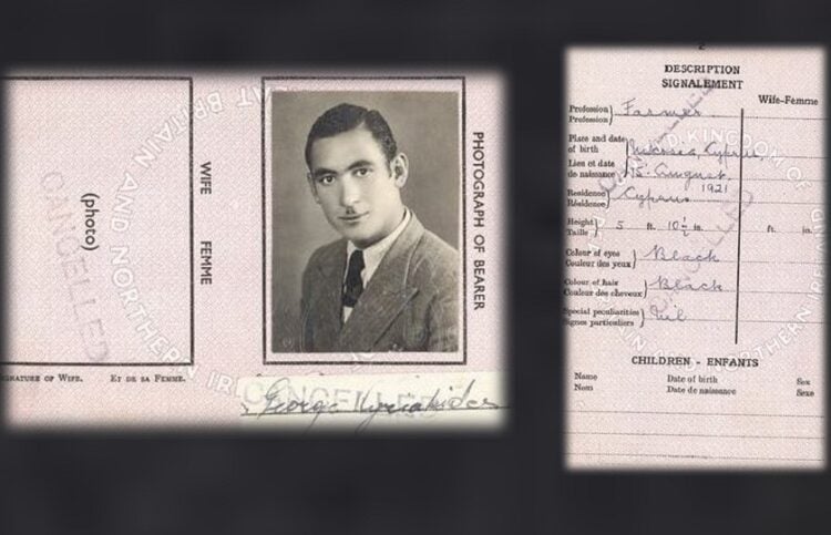 Βρετανικό διαβατήριο του Γιώργου Κυριακίδη, με ημερομηνία 12 Ιουλίου 1947 (φωτ.: Museums Victoria/ Moya McFadzean/ Public Domain Mark)