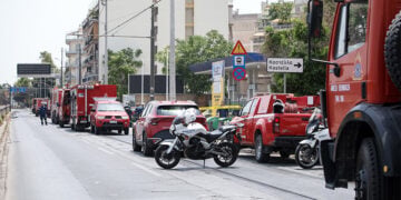 Διαρροή αερίου σε βενζινάδικο που βρίσκεται στη συμβολή των οδών Ομηρίδου Σκυλίτση και Πυθαγόρα στον Πειραιά. Τετάρτη 22 Ιουλίου 2026 (φωτ.: EUROKINISSI / Δανάη Δαυλοπούλου)