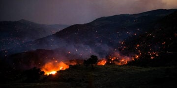 Από την πυρκαγιά στην περιοχή Κρύα Βρύση στο Ρέθυμνο (φωτ.: EUROKINISSI)