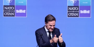 Ο Μαρκ Ρούτε κατά τη συνέντευξη Τύπου ενόψει της Συνόδου Κορυφής του ΝΑΤΟ στην Άγκυρα, Δευτέρα 6 Ιουλίου 2026 (φωτ.: EPA / Filip Singer)