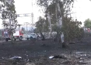 Στιγμιότυπο από το σημείο όπου ξέσπασε η φωτιά, νωρίτερα, στις Αχαρνές (φωτ.: exchange.glomex.com)