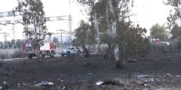 Στιγμιότυπο από το σημείο όπου ξέσπασε η φωτιά, νωρίτερα, στις Αχαρνές (φωτ.: exchange.glomex.com)