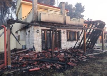 Μεγάλες καταστροφές από τη φωτιά στη Σίβηρη της Χαλκιδικής (φωτ.: Βασίλης Βερβερίδης/ ΜΟΤΙΟΝΤΕΑΜ)