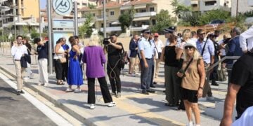 Εικόνα από την τελετή παράδοσης του έργου της επέκτασης του Μετρό Θεσσαλονίκης προς την Καλαμαριά, στον σταθμό «Μίκρα» (φωτ.: Γιώργος Κονταρίνης/ EUROKINISSI)