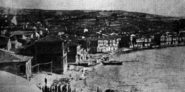 Άποψη της Μηχανιώνας των αρχών του 20ού αι. (πηγή: Σύλλογος Μηχανιωτών «Η Μηχανιώνα»)