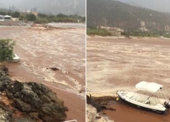 Απίστευτες εικόνες από το Καραβοστάσι της Ανατολικής Μάνης (εικ.: facebook.com/pantelis.apostolakos)