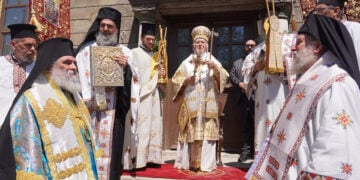 Ο Οικουμενικός Πατριάρχης στα Αγρίδια της Ίμβρου για την εορτή της Κοιμήσεως της Θεοτόκου, το 2025 (φωτ.: Νίκος Παπαχρήστου / Οικουμενικό Πατριαρχείο)