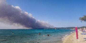 Πυρκαγιά στη Σιβήρη Χαλκιδικής, Πέμπτη 13 Αυγούστου 2026 (φωτ.: EUROKINISSI / Λία Φωκά)