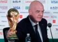 Ο πρόεδρος της FIFA, Τζάνι Ινφαντίνο, κατά τη διάρκεια συνέντευξης Τύπου, την παραμονή του εναρκτήριου αγώνα του Παγκοσμίου Κυπέλλου 2026, στην Πόλη του Μεξικού, στις 10 Ιουνίου 2026 (φωτ.: EPA / Isaac Esquivel)