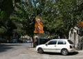 Πινακίδα για τα έργα του μετρό στην Κυψέλη. Τρίτη 25 Αυγούστου 2026 (φωτ.: EUROKINISSI / Σωτήρης Δημητρόπουλος)