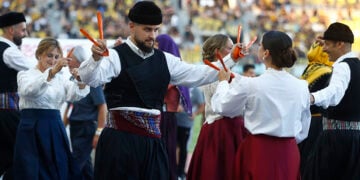 Στο Παγκρήτιο, πριν από την έναρξη του αγώνα της ΑΕΚ με τον ΟΦΗ, για τον τελικό του Super Cup. Τετάρτη 12 Αυγούστου 2026 (φωτ.: EUROKINISSI / Στέλιος Στεφάνου)