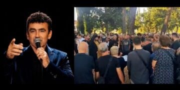 Στιγμιότυπο από την κηδεία του Στάθη Παρχαρίδη (φωτ.: Kozanimedia)