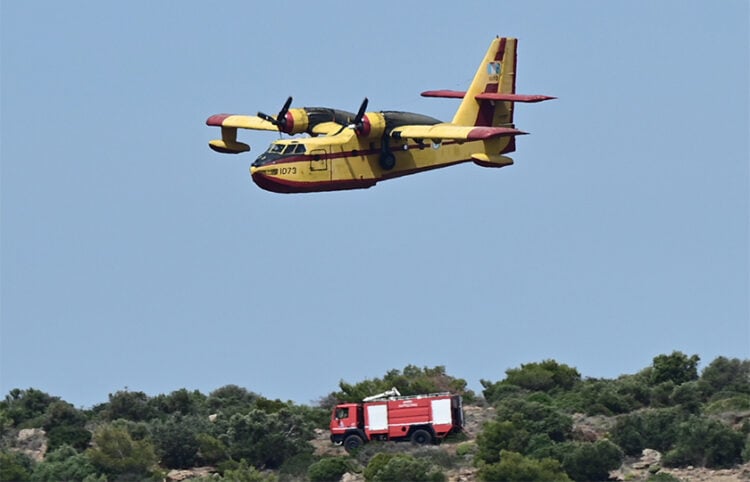 Άσκηση για την αντιμετώπιση δασικής πυρκαγιάς μεγάλης έκτασης στο Δήμο Λαυρεωτικής, Πέμπτη 22 Μαΐου 2025 (φωτ.: EUROKINISSI / Μιχάλης Καραγιάννης)