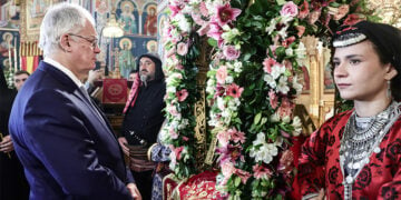 Ο Πρόεδρος της Δημοκρατίας Κωνσταντίνος στη Μονή Παναγίας Σουμελά, στην Καστανιά Ημαθίας. Δεκαπενταύγουστος 2026 (φωτ.: Προεδρία της Δημοκρατίας / Θοδωρής Μανωλόπουλος)