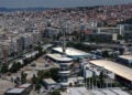 Εναέρια λήψη των εγκαταστάσεων της ΔΕΘ ενόψει της 90ής Διεθνούς Έκθεσης Θεσσαλονίκης, Πέμπτη 13 Αυγούστου 2026 (φωτ.: ΑΠΕ-ΜΠΕ / Γιάννης Παπανίκος)