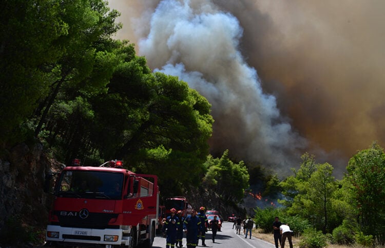 Συνεχίζεται για 2η μέρα η μεγάλη πυρκαγιά στη Βοιωτία, στην ευρύτερη περιοχή του Κορινθιακού κόλπου (φωτ.: EUROKINISSI / Τατιάνα Μπόλαρη)