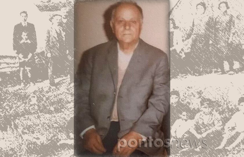 Ο παππούς Ζαχαρίας με φόντο οικογένεια προσφύγων στην Καλαμαριά (εικ.: ΧΚ)