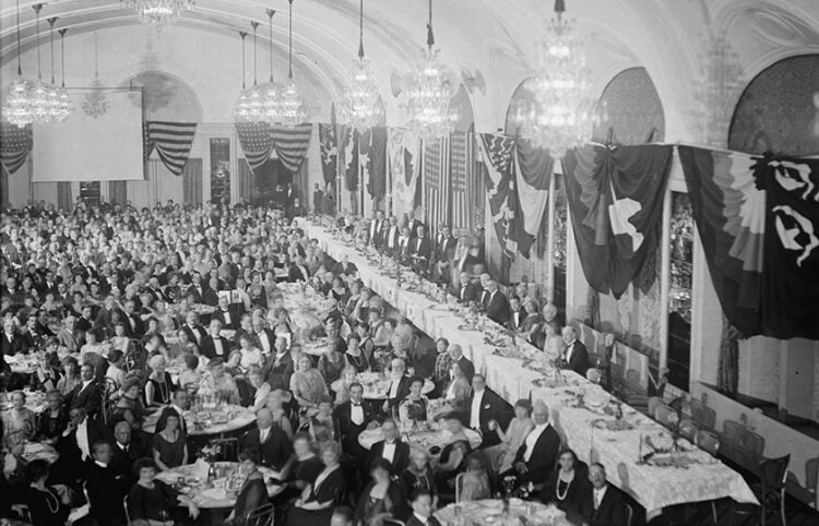 Δείπνο της εκστρατείας «Golden Rule» στο Willard Hotel της Ουάσινγκτον, 24 Οκτωβρίου 1924 (φωτ.: 	
Library of Congress / National Photo Company Collection)