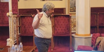 Ο καθηγητής Δ. Σταματόπουλος (στιγμιότυπο από το βίντεο της εκδήλωσης)