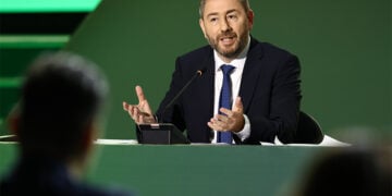 Από τη συνέντευξη Τύπου του Νίκου Ανδρουλάκη, στο πλαίσιο της 90ής ΔΕΘ. Κυριακή 13 Σεπτεμβρίου 2026 (φωτ.: ΜΟΤΙΟΝΤΕΑΜ / Βασίλης Βερβερίδης)