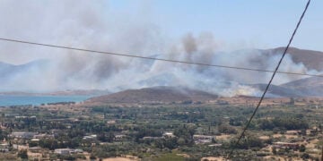 Καπνός από τη φωτιά στην Κάρυστο. Τετάρτη 2 Σεπτεμβρίου 2026 (φωτ.: Facebook / Πυρκαγιά Ενημέρωση / Lefteris Ath)