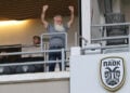 Ο Ιβάν Σαββίδης στην Τούμπα, για την αναμέτρηση με τη  Βόλφσμπεργκερ, για τα προκριματικά του Europa League. 7 Αυγούστου 2025 (φωτ.: EUROKINISSI / Ραφαήλ Γεωργιάδης)