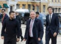 Ζελένσκι, Γουίτκοφ και Κούσνερ στο Κίεβο, 6/9/2026 (φωτ.: EPA / Sergey Dolzhenko)