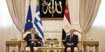 Από την κατ' ιδίαν συνάντηση του πρωθυπουργού με τον Αμπντέλ Φατάχ αλ Σίσι (Φωτ.: Γρ. Τύπου Πρωθυπουργού / EUROKINISSI / Δημήτρης Παπαμήτσος)