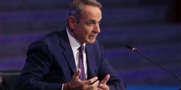 Συνέντευξη τύπου του Κυριάκου Μητσοτάκη στο πλαίσιο της 90ής Διεθνούς Έκθεσης Θεσσαλονίκης. Κυριακή 6 Σεπτεμβρίου 2026 (φωτ.: ΜΟΤΙΟΝΤΕΑΜ / Βασίλης Βερβερίδης)