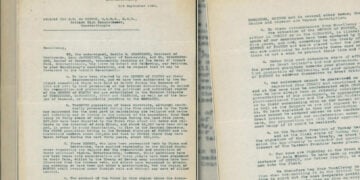 Υπόμνημα προς τον ναύαρχο Σερ Τζ. Μ. ντε Ρόμπεκ, 3 Σεπτεμβρίου 1920. Πηγή τεκμηρίου: Πολιτικό Αρχείο του Πόντου / Εύξεινος Λέσχη Θεσσαλονίκης / ΑΠΘ