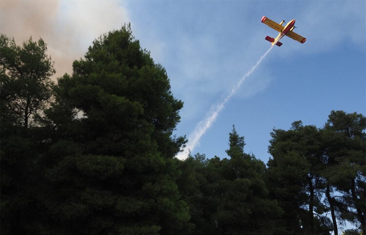 Πυροσβεστικό αεροσκάφος επιχειρεί στη Μακρυκάπα Ευβοίας, Δευτέρα 7 Σεπτεμβρίου 2026 (φωτ.: EUROKINISSI / Θοδωρής Νικολάου)