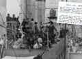 Πρόσφυγες στο κατάστρωμα του USS Edsall, στα ανοιχτά της Σμύρνης, τον Σεπτέμβριο του 1922. Στη σύνθεση, απόσπασμα της επιστολής της Μέιμπελ Έλιοτ, όπως δημοσιεύεται στο «Certain Samaritans», σ. 175 (φωτ.: Naval History and Heritage Command / NH 85298 · σελίδα: State Library of Pennsylvania / Internet Archive)