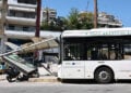 Το λεωφορείο που έπεσε σε στάση, στη Νεάπολη Θεσσαλονίκης. Τετάρτη 9 Σεπτεμβρίου 2026 (φωτ.: EUROKINISSI / Ραφαήλ Γεωργιάδης)
