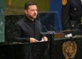Ο Βολοντίμιρ Ζελένσκι στο βήμα της 81ης Γενικής Συνέλευσης των Ηνωμένων Εθνών. Τετάρτη 23 Σεπτεμβρίου 2026 (φωτ.: EPA / Sarah Yenesel)