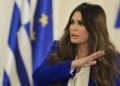 Η Κίμπερλι Γκίλφοϊλ στο Μέγαρο Μαξίμου (φωτ.: Γιώργος Κονταρίνης/ EUROKINISSI)