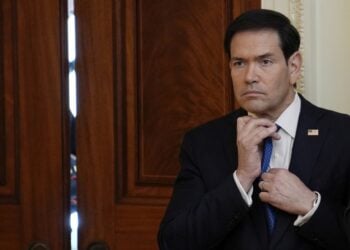 Ο Μάρκο Ρούμπιο στον Λευκό Οίκο (φωτ.: EPA/YURI GRIPAS / POOL)