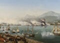 Η ναυμαχία του Ναυαρίνου σε ελαιογραφία του Αμπρουάζ Λουί Γκαρνερέ, έργο του 1827-1830. Οι στόλοι της Βρετανίας, της Γαλλίας και της Ρωσίας κατέστρεψαν τον οθωμανοαιγυπτιακό στόλο στις 20 Οκτωβρίου 1827 (πηγή: Συλλογές Βερσαλλιών / Wikimedia Commons)