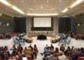 Στιγμιότυπο από την αίθουσα όπου διεξήχθη η ανοιχτή συζήτηση υψηλού επιπέδου της Ελληνικής Προεδρίας του Συμβουλίου Ασφαλείας, στον ΟΗΕ (φωτ.: Δημήτρης Παπαμήτσος/ Γρ. Τύπου Πρωθυπουργου/EUROKINISSI)