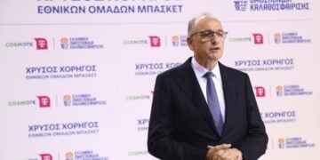 Ο πρόεδρος της Ελληνικής Ομοσπονδίας Καλαθοσφαίρισης Ευάγγελος Λιόλιος (φωτ.: Μάρκος Χουζούρης/ EUROKINISSI)